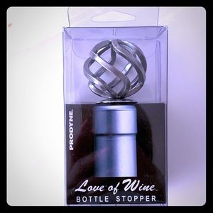 Prodyne Love of Wine bottle stopper. Brush chrome